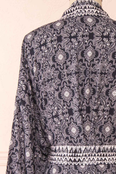 Zoela Patterned Kimono Robe | Boutique 1861 back close-up