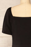 Zoelisoa Black Buttoned Midi Dress | La petite garçonne back close-up