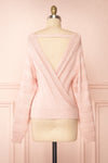 Zora Pink Long Sleeve Faux Wrap Crop Top | Boutique 1861 back view