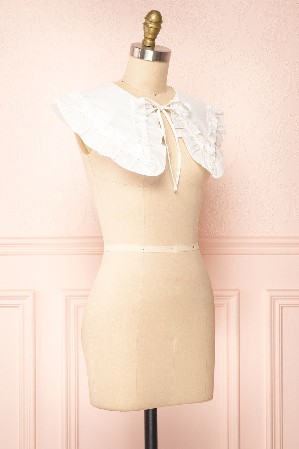 Zosia White Detachable Collar w/ Frills | Boutique 1861 side view 