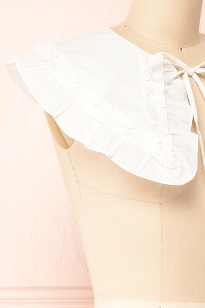Zosia White Detachable Collar w/ Frills | Boutique 1861 side close-up