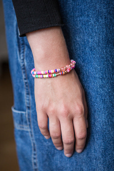 Zoulyk 2 Colourful Bracelets w/ Beads | La petite garçonne model