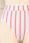 Zuwena Striped Bikini Bottom | La petite garçonne front close-up